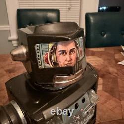 Vtg Horikawa Rotate-O-Matic Super Astronaut Robot Japan Tin Toy AS-IS