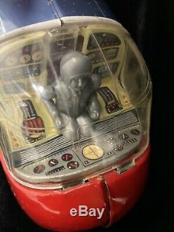 Vtg Japan Tin Litho NASA Gemini Space Capsule Toy Sikorsky Sea King Helicopter