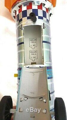 Vtg KY YOSHINO Space Frontier Battery Operated Toy Tin Rocket Apollo 15 WORKS