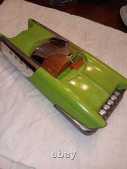 Vtg MATTEL 1953 Futuristic Dream Car Lime Green Retro Missing Front Windshield