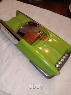 Vtg MATTEL 1953 Futuristic Dream Car Lime Green Retro Missing Front Windshield