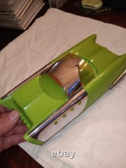 Vtg MATTEL 1953 Futuristic Dream Car Lime Green Retro Missing Front Windshield