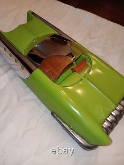 Vtg MATTEL 1953 Futuristic Dream Car Lime Green Retro Missing Front Windshield
