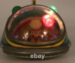 Vtg Masudaya Modern Toys Moon Rocket Tin Toy Japan Space Ship Lights Up