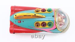 Vtg Masudaya Modern Toys Moon Rocket Tin Toy Japan Space Ship Lights Up