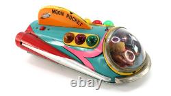 Vtg Masudaya Modern Toys Moon Rocket Tin Toy Japan Space Ship Lights Up