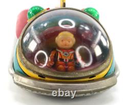 Vtg Masudaya Modern Toys Moon Rocket Tin Toy Japan Space Ship Lights Up