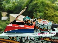 Vtg Mexican Marx Rex Mars Planet Patrol Wind-up Toy Tank Plastimarx Htf Mexico
