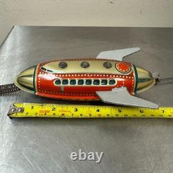 Vtg Mondrakete Sky Rocket Tin Toy with Box Guntherman West Germany Space Toy