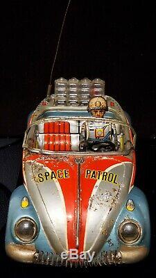 Vtg Nomura Volkswagen Vw R-10 Space Patrol Robot Space Tin Toy Battery Car 1960