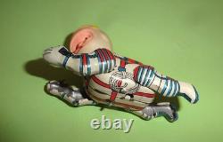 Vtg SPACE CAPSULE with FLOATING ASTRONAUT TIN LITHO BOXED MODERN TOYS JAPAN 1960's