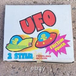 Vtg Set Of 12 Ocean Toy Plastic Friction Motor UFO Space Toy 1980s With OG Box
