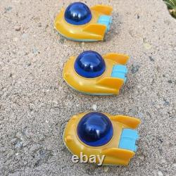 Vtg Set Of 12 Ocean Toy Plastic Friction Motor UFO Space Toy 1980s With OG Box