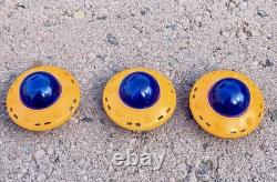 Vtg Set Of 12 Ocean Toy Plastic Friction Motor UFO Space Toy 1980s With OG Box