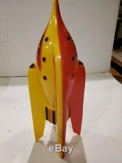 Vtg Space Age The Moon Rocket Ship Bank Fosta Buck Rodgers Atomic 1950s Toy Rare