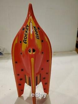Vtg Space Age The Moon Rocket Ship Bank Fosta Buck Rodgers Atomic 1950s Toy Rare