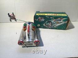 Vtg Tin Battery Op USA NASA Apollo Spaceship Modern Toys 3783 Masudaya Japan+Box