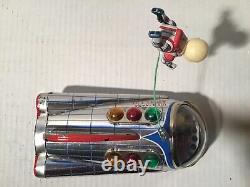 Vtg Tin Battery Op USA NASA Apollo Spaceship Modern Toys 3783 Masudaya Japan+Box