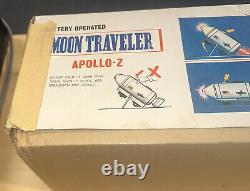 Vtg. Tin Litho B/O Moon Traveler Apollo -Z With Original Box Non Working Japan