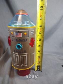 Working Masudaya Tin Toy USA NASA Apollo Rocket Vintage Modern Toys Co Japan