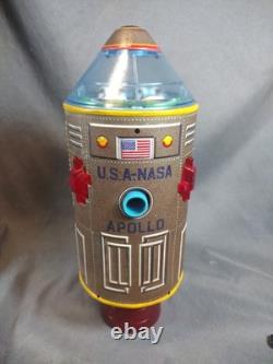 Working Masudaya Tin Toy USA NASA Apollo Rocket Vintage Modern Toys Co Japan