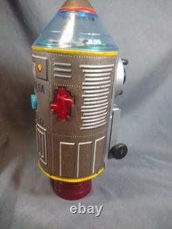 Working Masudaya Tin Toy USA NASA Apollo Rocket Vintage Modern Toys Co Japan