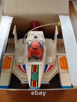 Working Vintage Kuang Mei Toys Space Police Flying Saucer Plastic Space Toy