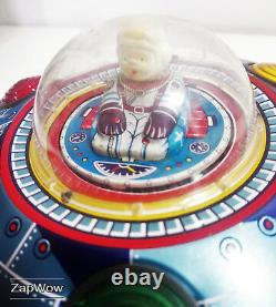 X-7 SPACE EXPLORER SHIP 1960s MASUDAYA Modern Toys Vintage Working Tin Toy Japan