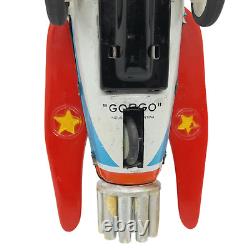 X-Rare Vintage 1970's GORGO Rocket Space Ship Friction Litho Tin Toy Argentina