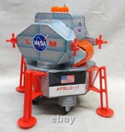 YONEZAWA Tinplate toy Apollo 2 Lunar Module NASA Space Spaceship japan made VTG