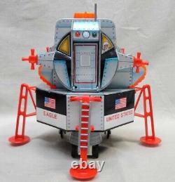 YONEZAWA Tinplate toy Apollo 2 Lunar Module NASA Space Spaceship japan made VTG