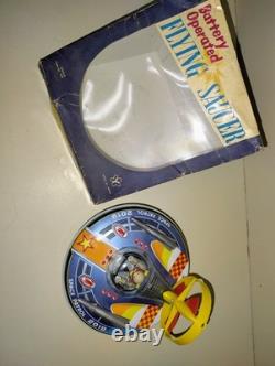YONEZAWA VINTAGE FLYING SAUCER Tin AND PLASTIC Toy SPACE SHIP