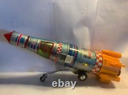 Yonezawa Interplanetary Space Rocket Boxed Working Tin Japan Vintage late 1960's