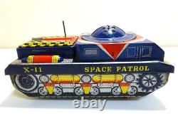 Yonezawa X11 Space Patrol Space Tin Tank Vintage Toy made in japan